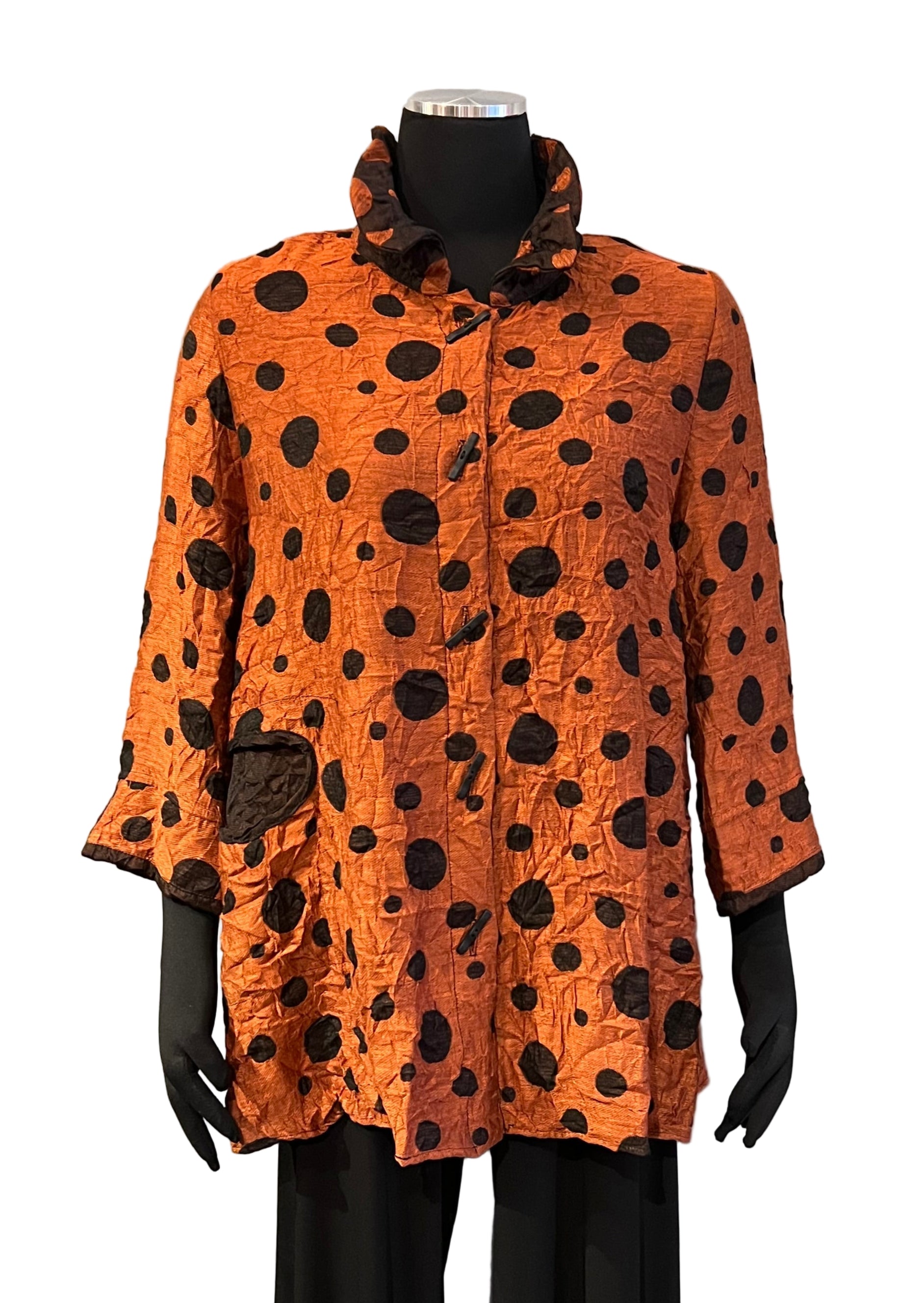 Moonlight 3920RB Rust and Black Wire Collar Dot Top