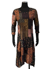 Shana 25517MU Multicolor Crushed Sharkbite Hem Dress