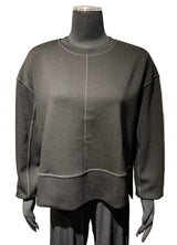 Terra T2131BK BLACK One Size Notch Back Crew Neck Sweatshirt