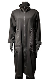 Terra T2100BK BLACK One Size Double Knit Zip Front Long Coat