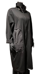 Terra T2100BK BLACK One Size Double Knit Zip Front Long Coat