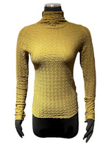 Terra T2126MD MUSTARD One Size Textured Tissue Weight Turtleneck Sweater