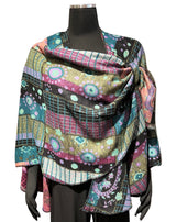 Rapti BS82 Multicolor One Size 100% Cashmere Reversible Buckle Shawl