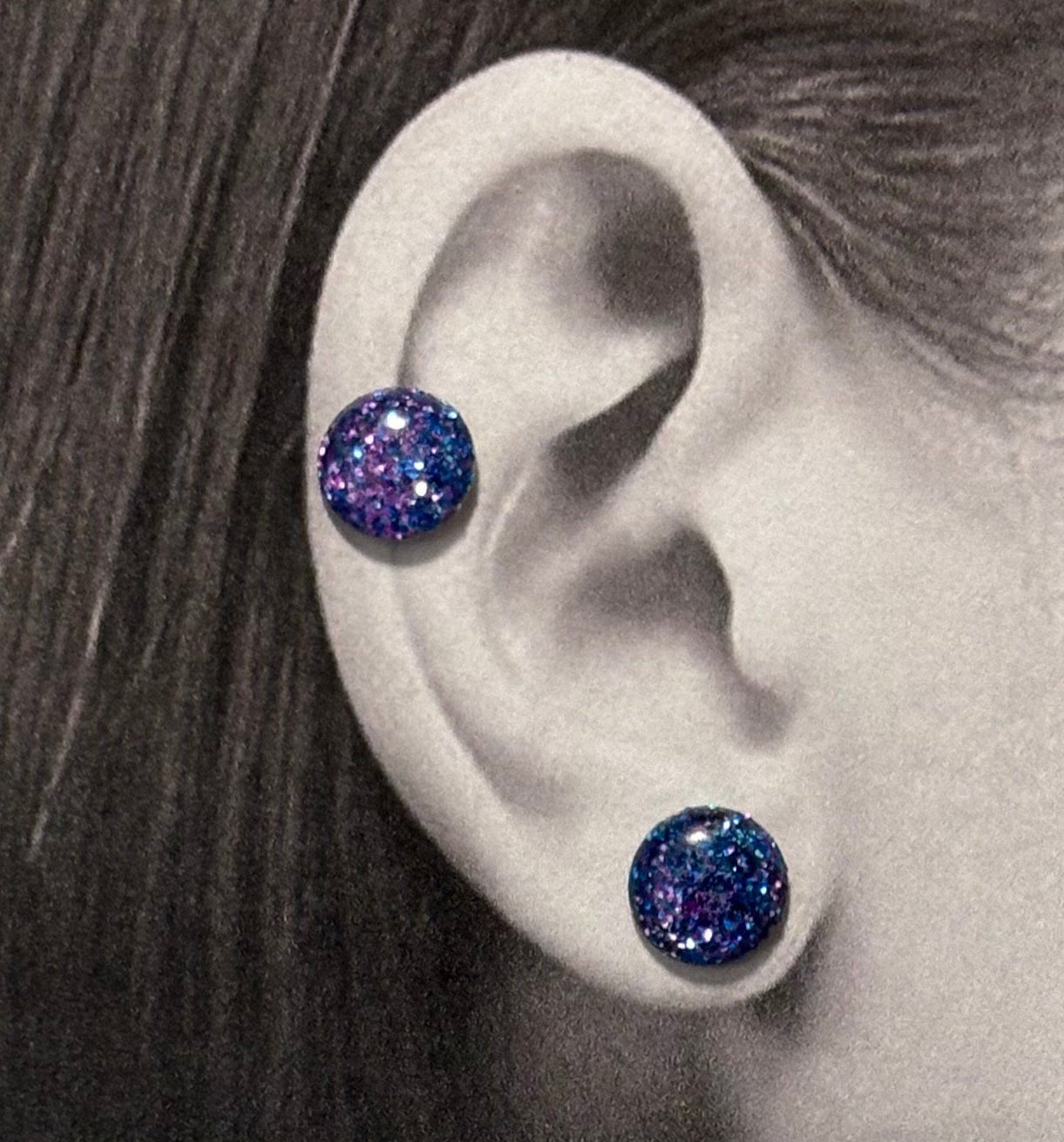 Susan Reed GBLB LIGHT BLUE Mini Glitter Bomb Post Earrings