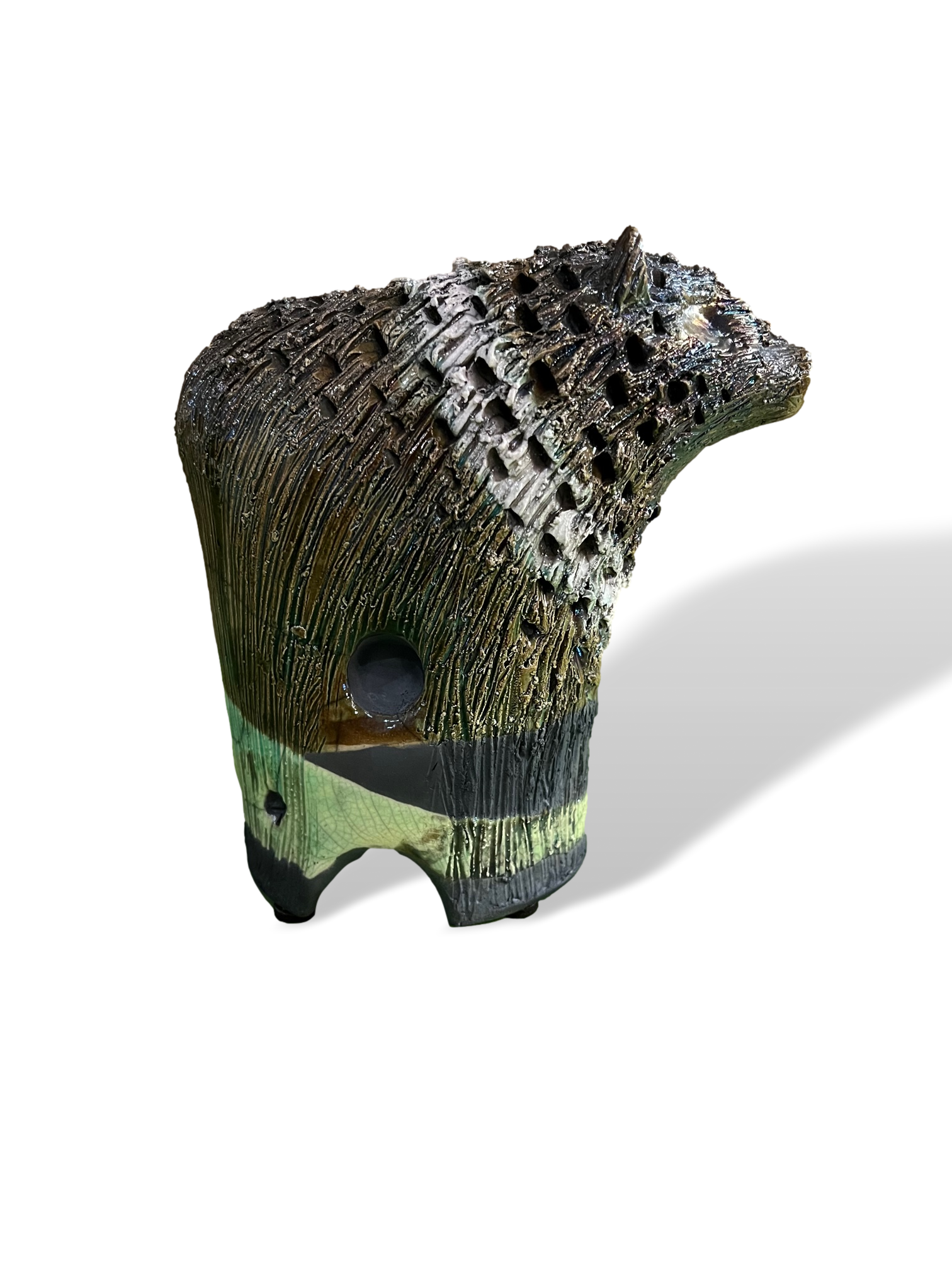 Alan Potter WLDBR Wild Boar Raku Ceramic Sculpture