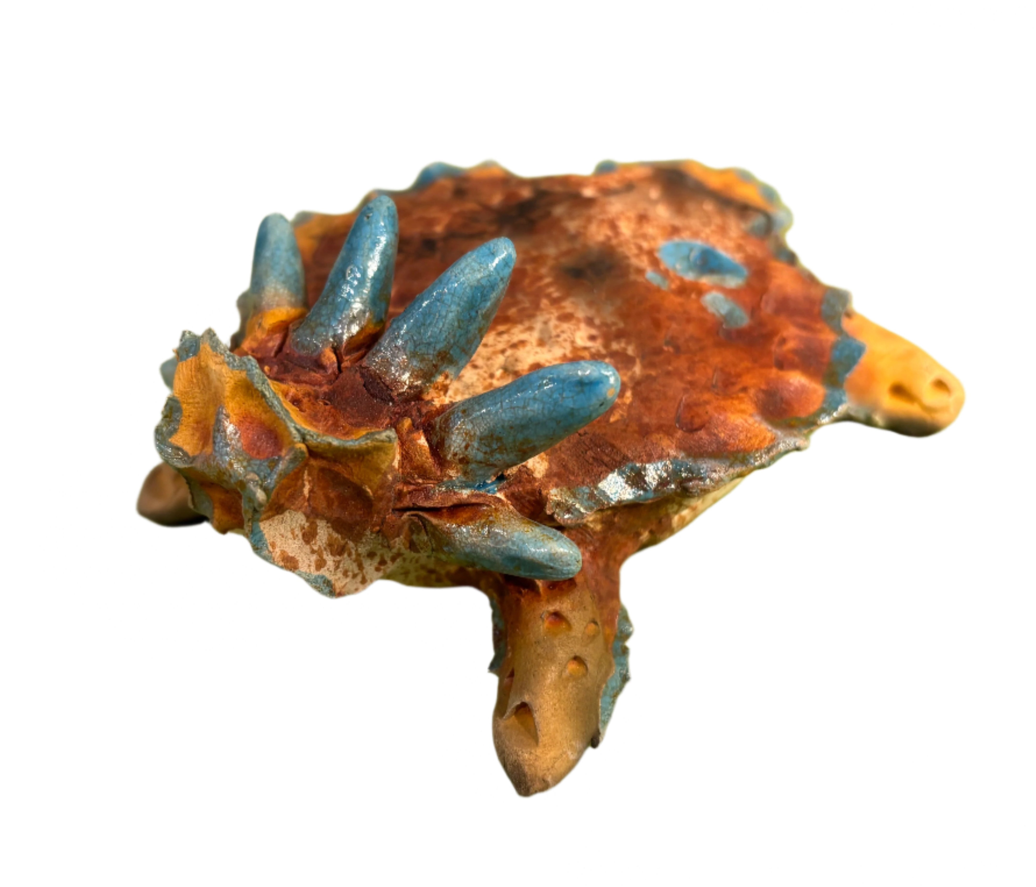 Alan Potter HRNTD Horned Toad Raku Ceramic Sculpture