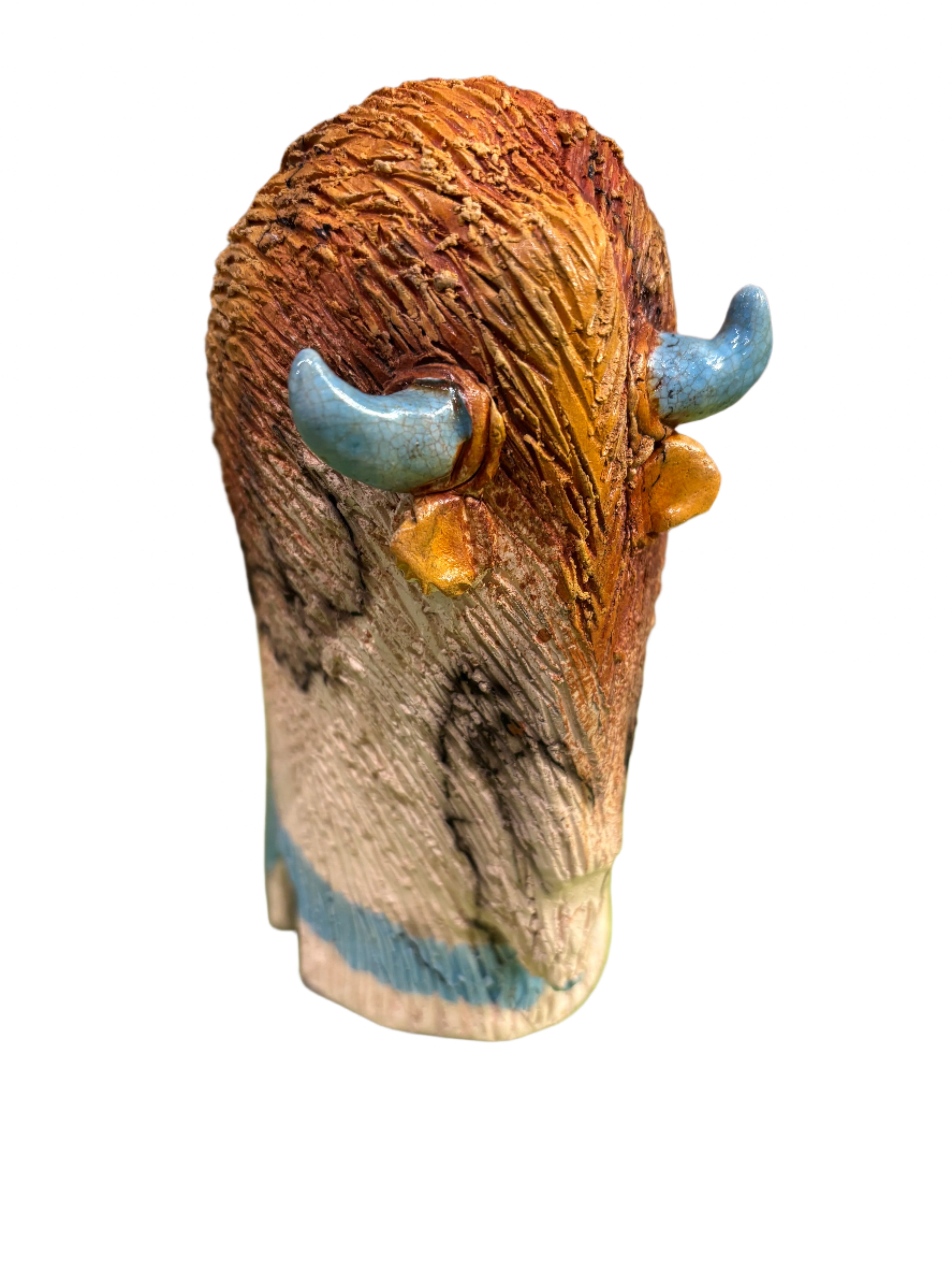 Alan Potter BISON Bison Raku Ceramic Sculpture