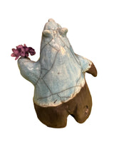 Alan Potter BEARSTQ Small Turquoise Bear With Flowers