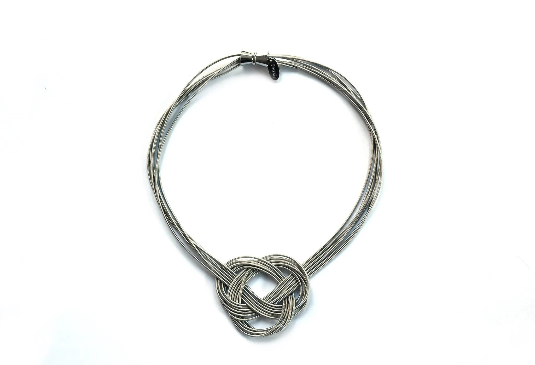 Sea Lily L26A Silver Figure 8 Large Knot Necklace With Magnetic Clasp