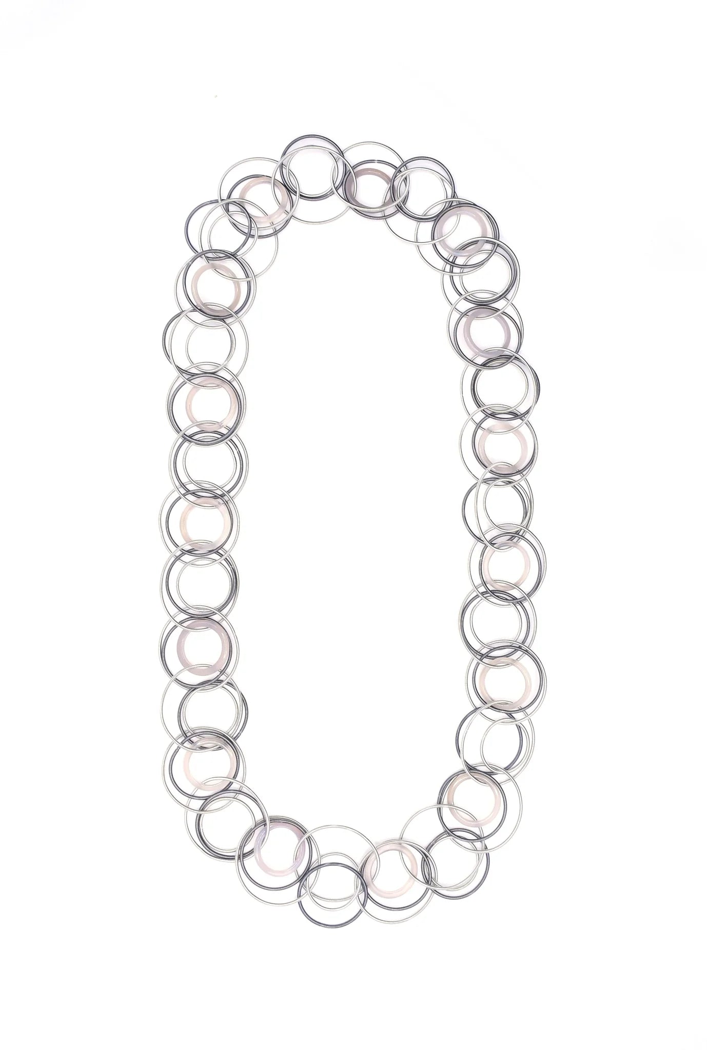 Sea Lily L76F Silver/Slate Rings With Smokey Quartz Rings Necklace