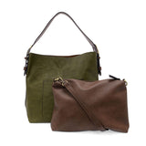 Joy Susan L8008-153 OLIVE BRINE Hobo Handbag With Coffee Handle