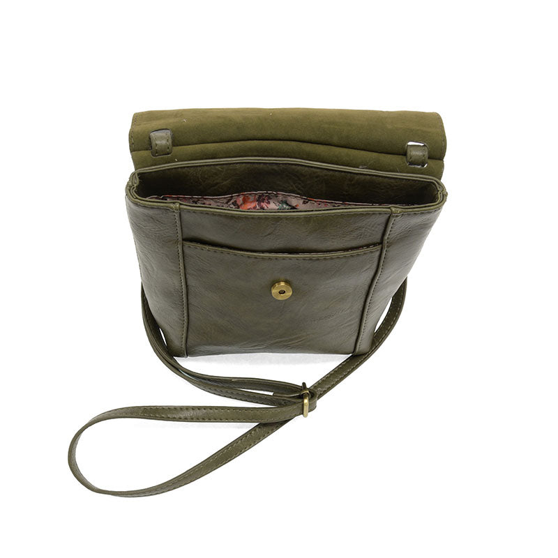 Joy Susan L8259-67 DARK OLIVE Jensy Front Flap Crossbody Handbag