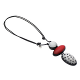 Sylca LS24N59RD Red Midori Polka Dot Statement Pendant Necklace