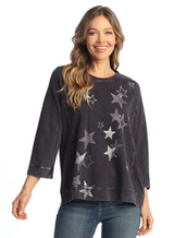 Jess & Jane M51-2165VI Violet STARLA Mineral Washed French Terry Top