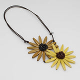 Sylca BP21N16Y Yellow Amaya Double Flower Statement Necklace