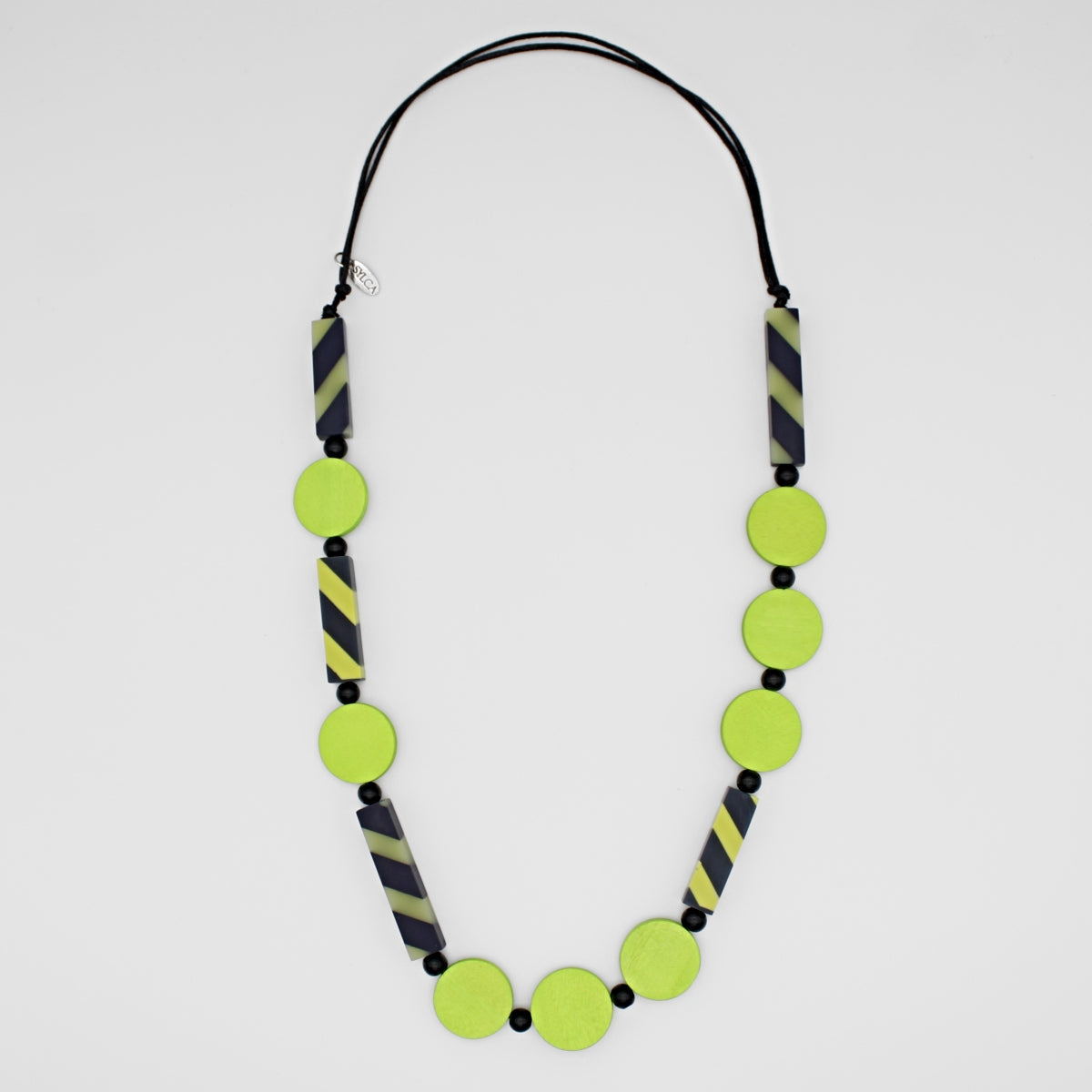 Sylca SD23N38LN Lime and Navy Statement Necklace