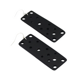 Sylca SD25E23BK Black Rectangle Cut Out Resin Earrings