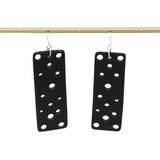 Sylca SD25E23BK Black Rectangle Cut Out Resin Earrings