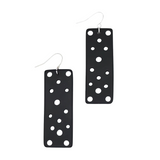 Sylca SD25E23BK Black Rectangle Cut Out Resin Earrings