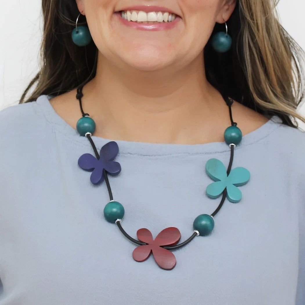 Sylca SD25N01MU Multicolor Butterfly Woodland Whisper Necklace