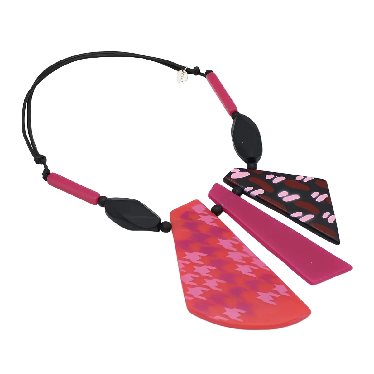 Sylca SD25N41FU Fuchsia Prism Pendant Necklace