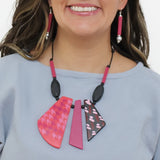 Sylca SD25N41FU Fuchsia Prism Pendant Necklace