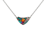 Firefly 9035-MC Multicolor Botanical Triangle Necklace