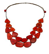 Canoa SMLFLT12 RED Small Flat Two Strand Tagua Necklace