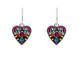 Firefly E545-MC Multicolor Filigree Heart Earrings
