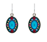 Firefly E481-BB Bermuda Blue Moonlight Single Medium Oval Earrings