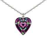 Firefly 8708-ROSE Rose Heart Pendant Necklace