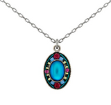 Firefly 9173-BB Bermuda Blue Single Oval Necklace