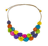 Canoa SMLFLT8 Rainbow Small Flat Two Strand Tagua Necklace