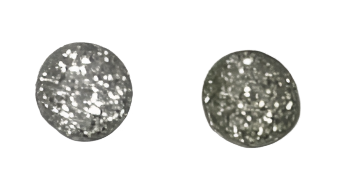 Susan Reed GBSV SILVER Mini Glitter Bomb Post Earrings
