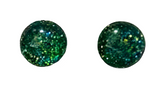 Susan Reed GBGN GREEN Mini Glitter Bomb Post Earrings
