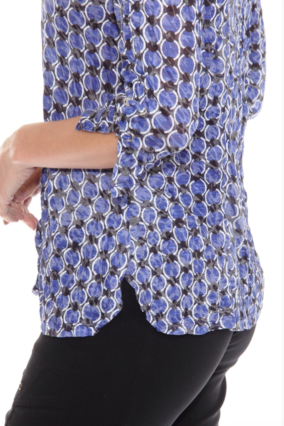 Carine BC25715 TWILIGHT ORBS Burnout Crinkle Sabrina Shirt