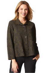 Habitat 21712LCH LICHEN Crinkle Crepe Mosaic Weave Easy Swing Jacket