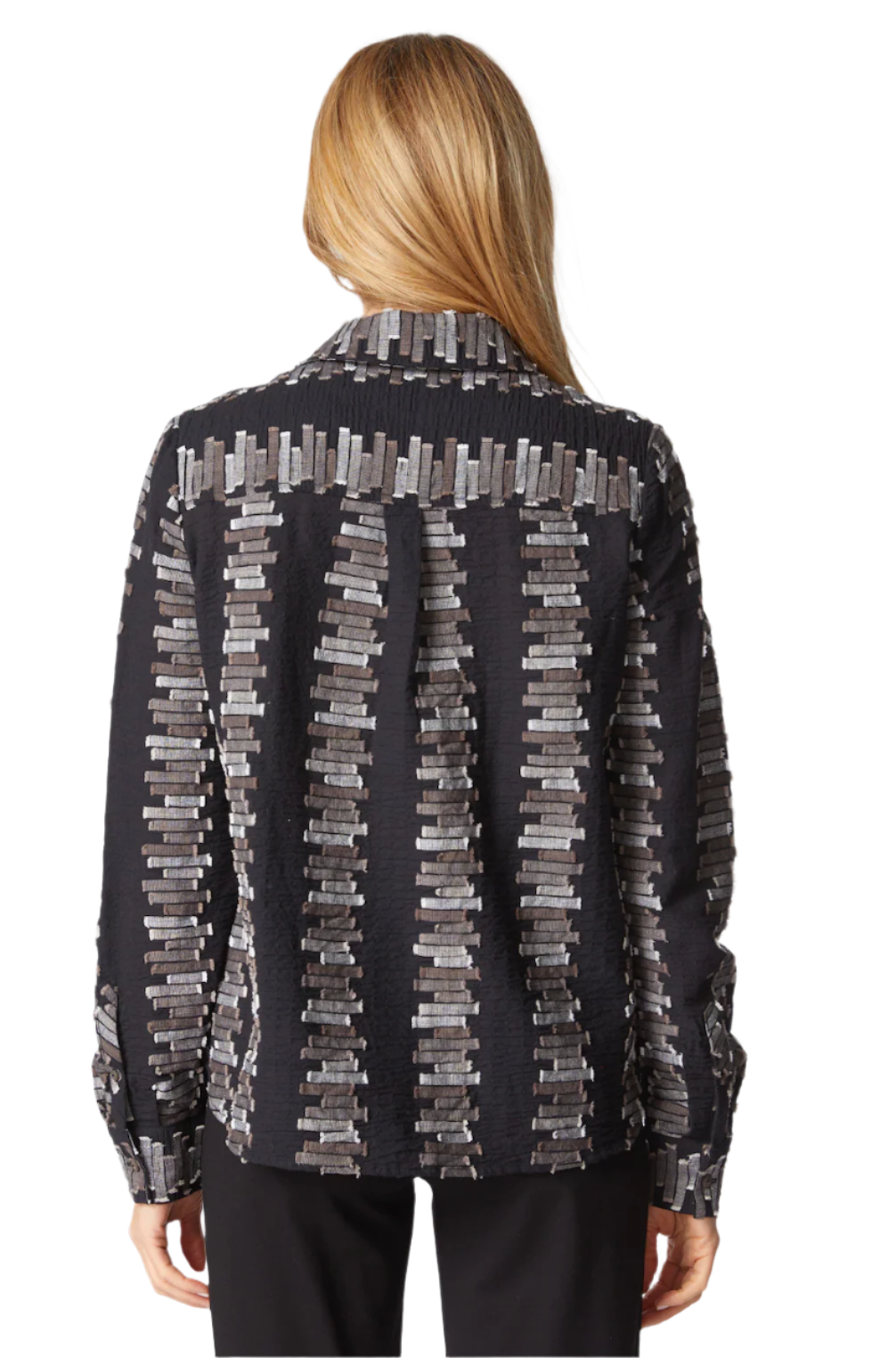 Habitat 49224BK BLACK Embroidered Cotton Shaped Hem Shirt