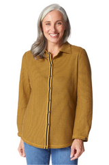 Habitat 51303CMN CUMIN Double Face Striped Button Front Boyfriend Shirt