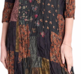 Shana 25517MU Multicolor Crushed Sharkbite Hem Dress