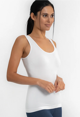Elietian WHITE High Neck Top w/ Scoop Back Tank