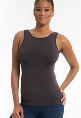 Elietian CHARCOAL High Neck Top w/ Scoop Back Tank