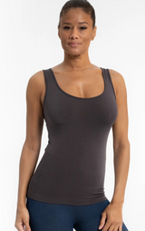 Elietian CHARCOAL High Neck Top w/ Scoop Back Tank