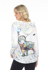 Inoah T330BEL LULU Hooded Long Sleeve Hi-Lo Hem Pullover