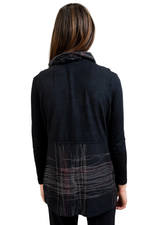 Trisha Tyler TT11950 Red Tan Black Zip Up Vest With Drawstring Collar