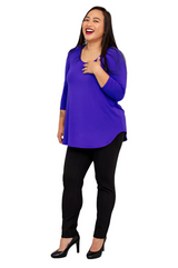 Blue Sky 4633VI VIOLET Bamboo 3/4 Sleeve Jazz Top