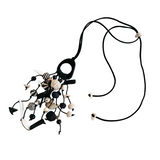 Belart Fair Trade 103422 Black Iraca-Tagua Ojete Cascade Chips Adjustable Necklace