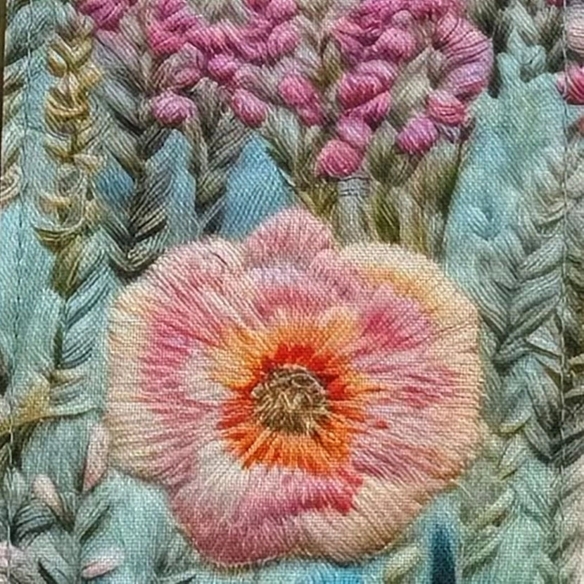 Cathayana CHR-C1 Digital Embroidery Floral Print Card Holder with RFID Protection