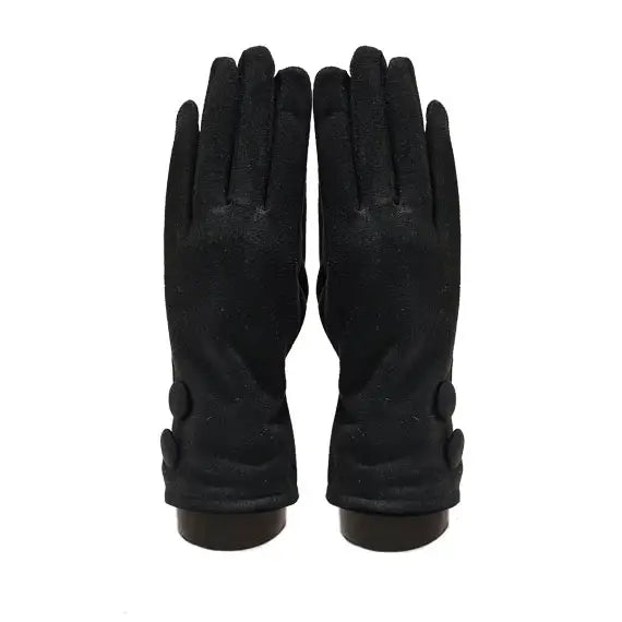 Mediterranean Concepts I720BK Black Suede Feel with 2 Large Buttons Texting Glove