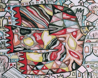 Sergei Gerasimenko PEACE DOVE OVER KYIV Blank Note Card